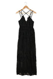 Black White Maxi Dress Lace Crisscross Backless Cocktail Party Maxi Long Dress LC619278-2