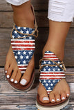 BH02578-22-35, BH02578-22-36, BH02578-22-37, BH02578-22-38, BH02578-22-40, BH02578-22-41, BH02578-22-42, BH02578-22-39, Multicolor Flip Flops for Women USA Flag Print Sandals Summer Beach Shoes