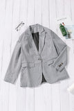 LC852187-2-S, LC852187-2-M, LC852187-2-L, LC852187-2-XL, LC852187-2-2XL, Black Womens Casual Blazers Plaid Lapel Collar Work Office Blazer Jacket