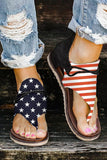 BH02517-5-37, BH02517-5-38, BH02517-5-39, BH02517-5-40, BH02517-5-41, BH02517-5-42, BH02517-5-43, Blue USA Flag Flip-Flop Slippers for Women Summer Beach Flat Sandals