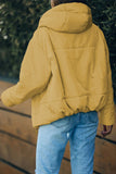 LC856045-7-S, LC856045-7-M, LC856045-7-L, LC856045-7-XL, LC856045-7-2XL, Yellow Winter Coats for Women Outdoor Zipper Hooded Coat Outwear with Pockets