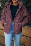 LC856045-8-S, LC856045-8-M, LC856045-8-L, LC856045-8-XL, LC856045-8-2XL, Purple Winter Coats for Women Outdoor Zipper Hooded Coat Outwear with Pockets