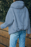 LC856045-104-S, LC856045-104-M, LC856045-104-L, LC856045-104-XL, LC856045-104-2XL, Sky Blue Winter Coats for Women Outdoor Zipper Hooded Coat Outwear with Pockets