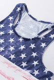 Red American Flag Star Racerback Tank Patriotic Sleeveless Shirt LC2565983-3