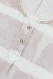 Khaki Ladies Tie Dyed Buttoned Round Neck Tank Top LC2562614-16