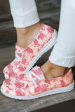 BH02899-10-35, BH02899-10-36, BH02899-10-37, BH02899-10-38, BH02899-10-39, BH02899-10-40, BH02899-10-41, BH02899-10-42, Pink Women's Slip On Loafer Shoes Flamingo Casual Flat Walking Shoes