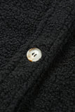 Black Women's Flap Pockets Long Sleeve Warm Teddy Coat LC854089-2
