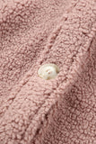 Pink Women's Flap Pockets Long Sleeve Warm Teddy Coat LC854089-10
