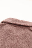 Pink Women's Flap Pockets Long Sleeve Warm Teddy Coat LC854089-10