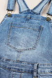 LC784560-4-S, LC784560-4-M, LC784560-4-L, LC784560-4-XL, LC784560-4-2XL, Sky Blue Women's Ripped Short Casual Overalls Bib Overalls Shorts Romper