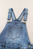 LC784560-4-S, LC784560-4-M, LC784560-4-L, LC784560-4-XL, LC784560-4-2XL, Sky Blue Women's Ripped Short Casual Overalls Bib Overalls Shorts Romper