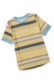 Stripe Womens Multicolor Stripes Crew Neck T Shirt LC25114092-19