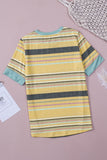 Stripe Womens Multicolor Stripes Crew Neck T Shirt LC25114092-19