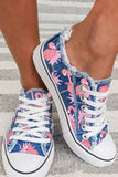 Women’s Canvas Shoes Low Top Flamingo Print Slip on Walking Shoe