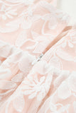 Beige White Lace Dress Floral Crochet Ruffled Long Dress for Women LC619070-15
