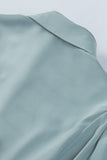 LC2552187-4-S, LC2552187-4-M, LC2552187-4-L, LC2552187-4-XL, LC2552187-4-2XL, Sky Blue Solid Color Button Up Puff Sleeve Blouse