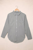 LC2551585-11-S, LC2551585-11-M, LC2551585-11-L, LC2551585-11-XL, LC2551585-11-2XL, Gray Womens Denim Jacket Button Down Long Sleeve Shirts Blouses Tops