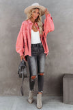 Red Womens Overdsizd Distressed Fringe Trim Denim Jacket LC854103-3