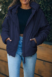 LC856045-5-S, LC856045-5-M, LC856045-5-L, LC856045-5-XL, LC856045-5-2XL, Blue Winter Coats for Women Outdoor Zipper Hooded Coat Outwear with Pockets