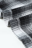 LC8512482-1-S, LC8512482-1-M, LC8512482-1-L, LC8512482-1-XL, LC8512482-1-2XL, White Women's Button Down Pocket Coat Plaid Shacket