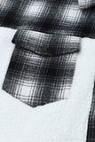 LC8512482-1-S, LC8512482-1-M, LC8512482-1-L, LC8512482-1-XL, LC8512482-1-2XL, White Women's Button Down Pocket Coat Plaid Shacket