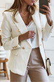 LC852370-1-S, LC852370-1-M, LC852370-1-L, LC852370-1-XL, LC852370-1-2XL, White Double Breasted Lapel Blazers Women's Casual Office Long Sleeve Jacket