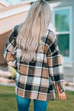 LC8511482-7-S, LC8511482-7-M, LC8511482-7-L, LC8511482-7-XL, LC8511482-7-2XL, Yellow Women's Flannel Plaid Jacket Long Sleeve Buttoned Shirts Coats Shacket
