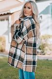 LC8511482-7-S, LC8511482-7-M, LC8511482-7-L, LC8511482-7-XL, LC8511482-7-2XL, Yellow Women's Flannel Plaid Jacket Long Sleeve Buttoned Shirts Coats Shacket