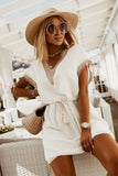 White Casual White Dress Patchwork Lace Short Dress LC6111659-1