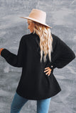 Black Women's Flap Pockets Long Sleeve Warm Teddy Coat LC854089-2