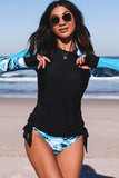 LC410485-2XXL, LC410485-2XL, LC410485-2L, LC410485-2M, LC410485-2S, LC410485-2-XXXL, Deep blue Women's Bathing Suits Swimsuits Tankini Sets Long Sleeve Swimwear