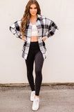 LC8511482-11-S, LC8511482-11-M, LC8511482-11-L, LC8511482-11-XL, LC8511482-11-2XL, Gray Women's Flannel Plaid Jacket Long Sleeve Buttoned Shirts Coats Shacket