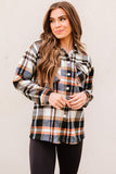 LC255462-5-S, LC255462-5-M, LC255462-5-L, LC255462-5-XL, LC255462-5-2XL, Blue Geometric Plaid Print Pocketed Shirt