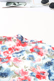 LC6111317-4-S, LC6111317-4-M, LC6111317-4-L, LC6111317-4-XL, Sky Blue Vintage Floral Print Drawstring Flowy Dress