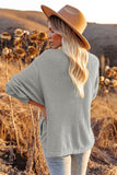 LC8511383-11-S, LC8511383-11-M, LC8511383-11-L, LC8511383-11-XL, LC8511383-11-2XL, Gray Womens Boyfriend Shirt Ribbed Shacket Loose Fit Long Sleeve Tops