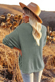 LC8511383-109-S, LC8511383-109-M, LC8511383-109-L, LC8511383-109-XL, LC8511383-109-2XL, Green Womens Boyfriend Shirt Ribbed Shacket Loose Fit Long Sleeve Tops