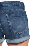 LC786063-5-S, LC786063-5-M, LC786063-5-L, LC786063-5-XL, LC786063-5-2XL, Cape blue Women's High Waisted Distressed Jeans Ripped Rolled Hem Denim Shorts