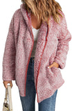 LC85279-3-S, LC85279-3-M, LC85279-3-L, LC85279-3-XL, LC85279-3-2XL, Red Women's Autumn Winter Faux Shearling Pullover Jacket Coat