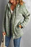 LC85279-9-S, LC85279-9-M, LC85279-9-L, LC85279-9-XL, LC85279-9-2XL, Green Women's Autumn Winter Faux Shearling Pullover Jacket Coat