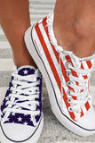 USA Flag Shoes Lace Up Canvas Shoes for Women