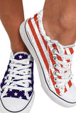BH02236-5-37, BH02236-5-38, BH02236-5-39, BH02236-5-40, BH02236-5-41, BH02236-5-42, BH02236-5-43, Blue USA Flag Shoes Lace Up Canvas Shoes for Women