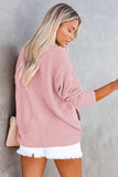LC8511383-10-S, LC8511383-10-M, LC8511383-10-L, LC8511383-10-XL, LC8511383-10-2XL, Pink Womens Boyfriend Shirt Ribbed Shacket Loose Fit Long Sleeve Tops