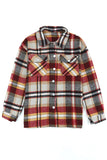 LC255462-7-S, LC255462-7-M, LC255462-7-L, LC255462-7-XL, LC255462-7-2XL, Yellow Geometric Plaid Print Pocketed Shirt