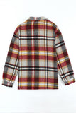 LC255462-7-S, LC255462-7-M, LC255462-7-L, LC255462-7-XL, LC255462-7-2XL, Yellow Geometric Plaid Print Pocketed Shirt