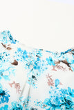 LC6111091-4-S, LC6111091-4-M, LC6111091-4-L, LC6111091-4-XL, Sky Blue Women's Wrap V Neck Floral Long Sleeve Maxi Dress with Slit