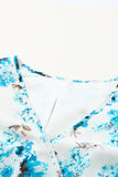 LC6111091-4-S, LC6111091-4-M, LC6111091-4-L, LC6111091-4-XL, Sky Blue Women's Wrap V Neck Floral Long Sleeve Maxi Dress with Slit