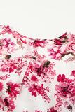 LC6111091-10-S, LC6111091-10-M, LC6111091-10-L, LC6111091-10-XL, Pink Women's Wrap V Neck Floral Long Sleeve Maxi Dress with Slit
