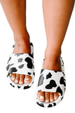 Summer Cow Print Slides for Women Open Toe Thick Sole Slippers
