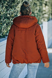 LC856045-14-S, LC856045-14-M, LC856045-14-L, LC856045-14-XL, LC856045-14-2XL, Orange Winter Coats for Women Outdoor Zipper Hooded Coat Outwear with Pockets