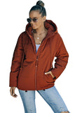 LC856045-14-S, LC856045-14-M, LC856045-14-L, LC856045-14-XL, LC856045-14-2XL, Orange Winter Coats for Women Outdoor Zipper Hooded Coat Outwear with Pockets